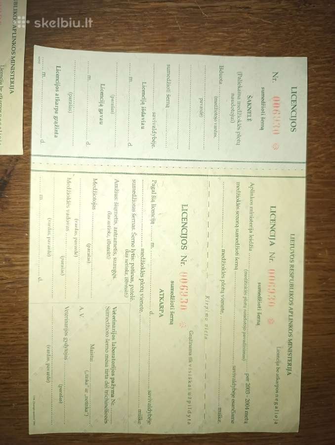 Senos medžioklės licencijos kolekcijai. - nuotraukos Nr. 9