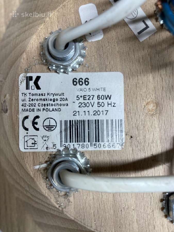 Tvirtinamas sietynas Vaio 5xe27/60w/230v - nuotraukos Nr. 3