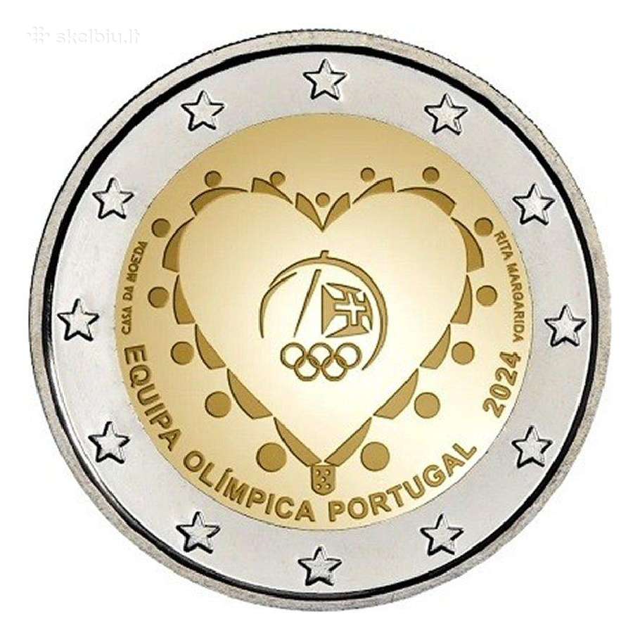 Portugalijos proginės 2 euro moneta Bu - nuotraukos Nr. 4