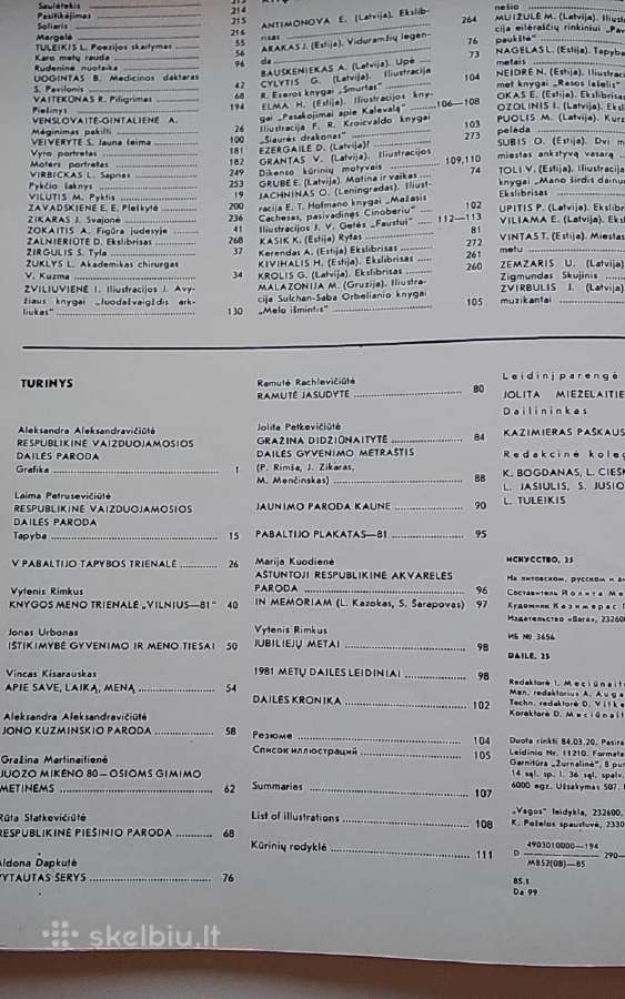 Žurnalas Dailė 25 ,1985 m - nuotraukos Nr. 23