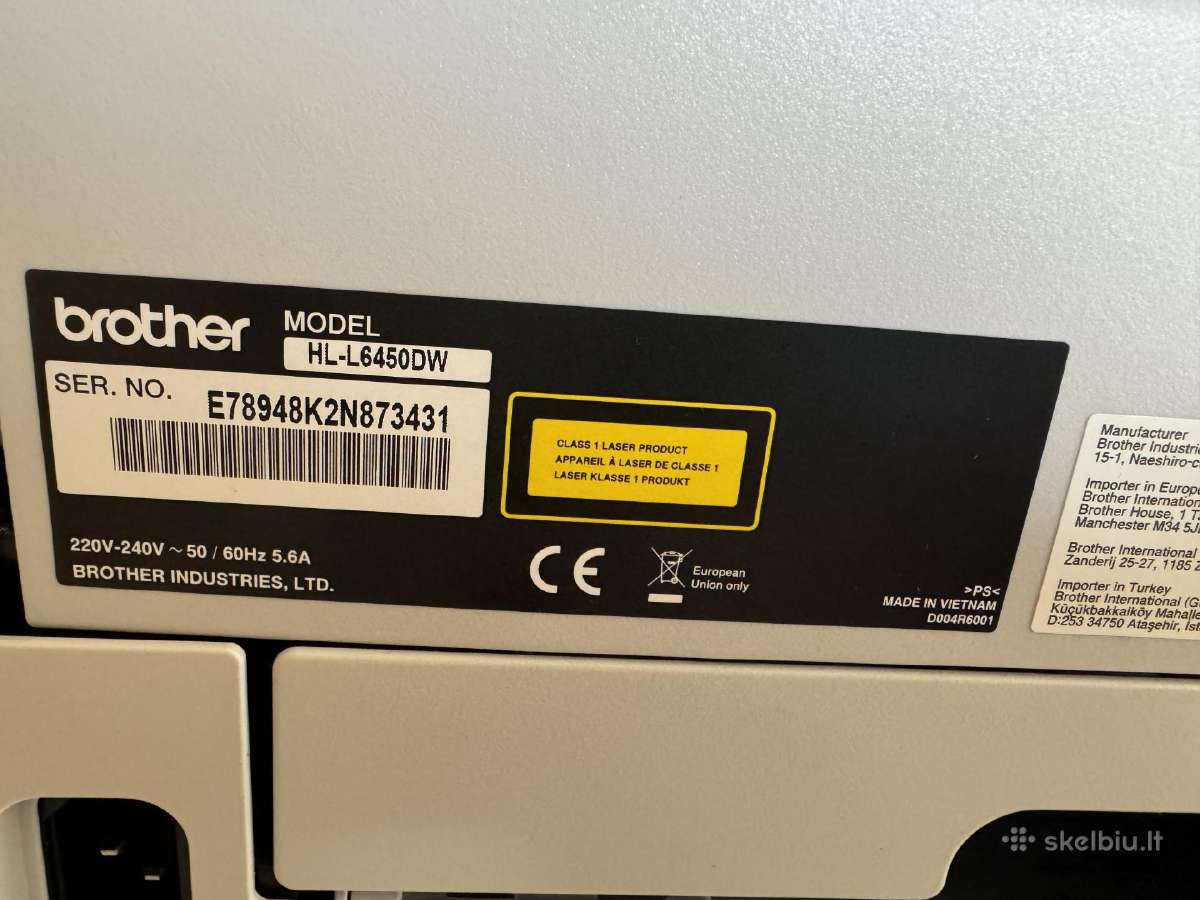 Brokuotas Brother Hl-l6450dw spausdintuvas Naujas - nuotraukos Nr. 6