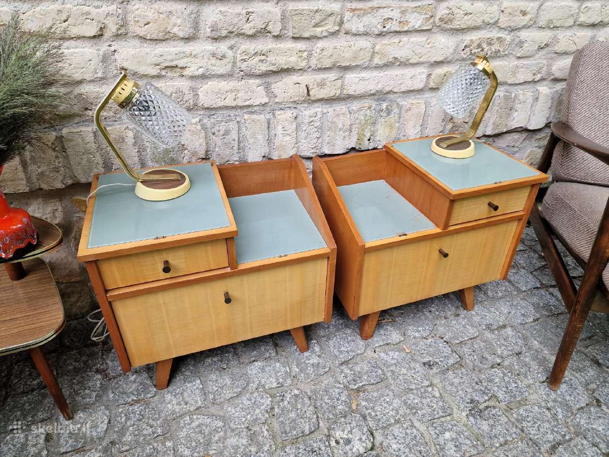 Vintažinės mid century naktinės (lovos)spintelės - nuotraukos Nr. 2