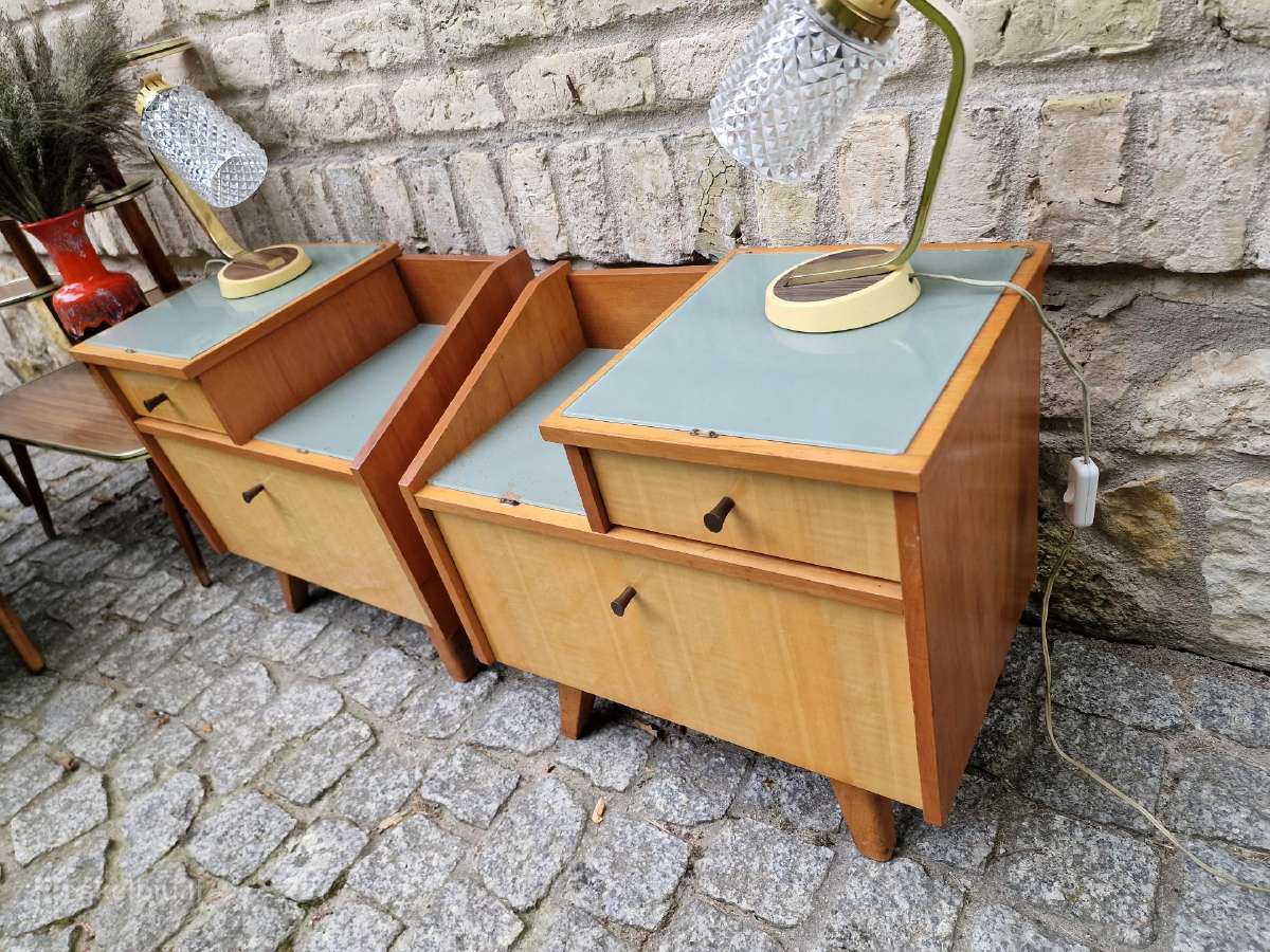 Vintažinės mid century naktinės (lovos)spintelės - nuotraukos Nr. 6