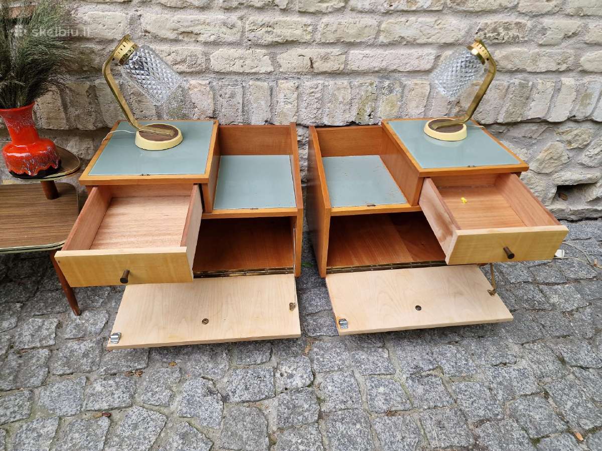 Vintažinės mid century naktinės (lovos)spintelės - nuotraukos Nr. 15