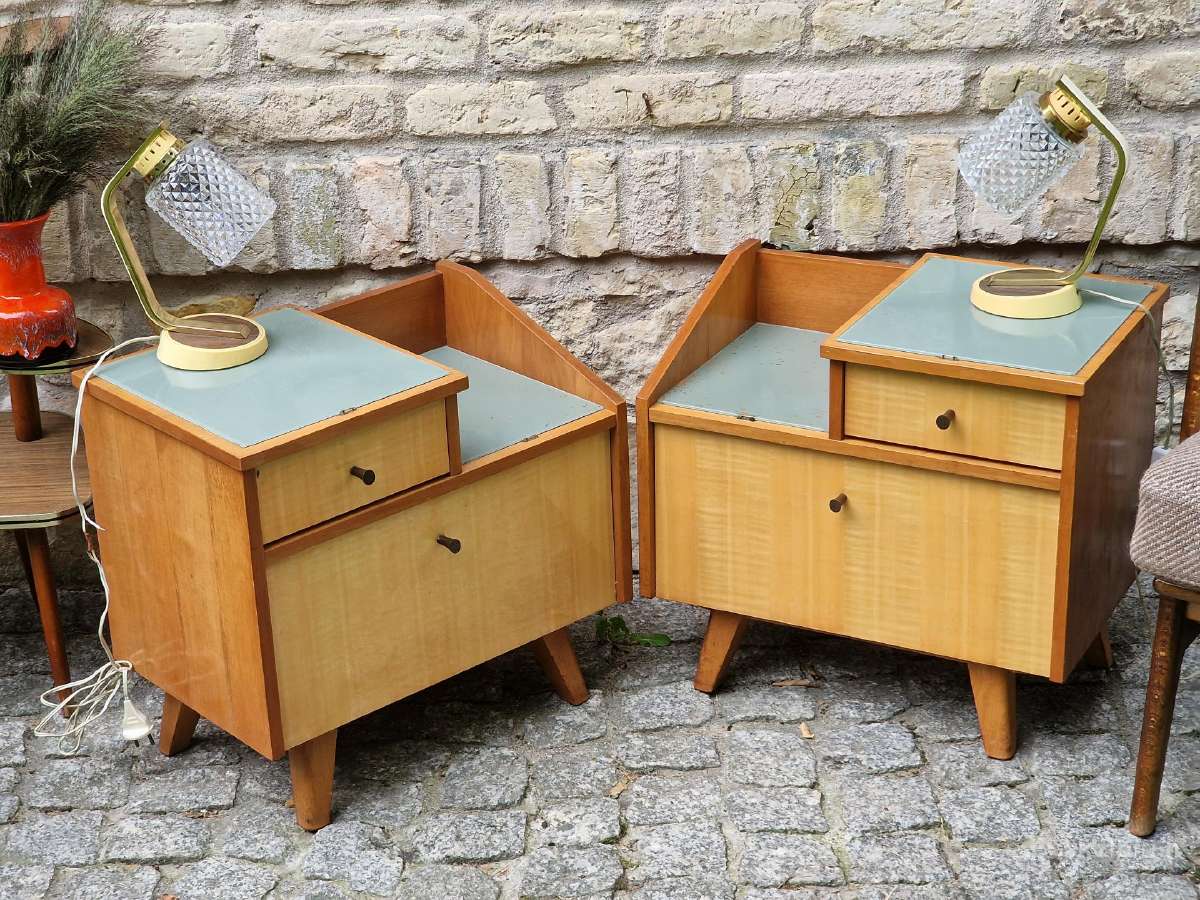 Vintažinės mid century naktinės (lovos)spintelės - nuotraukos Nr. 21