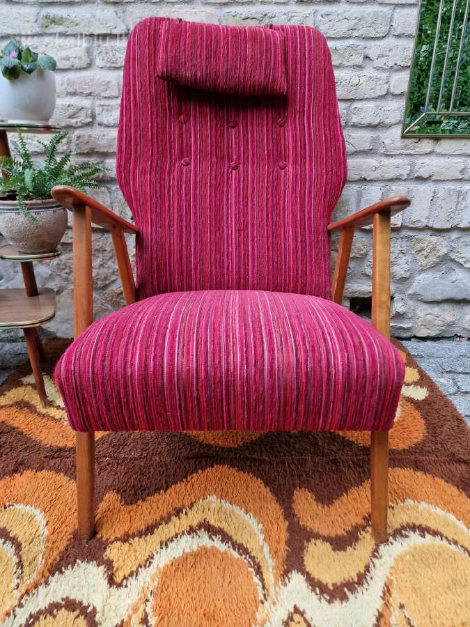 Vintažinis mid century skandinaviškas fotelis - nuotraukos Nr. 3