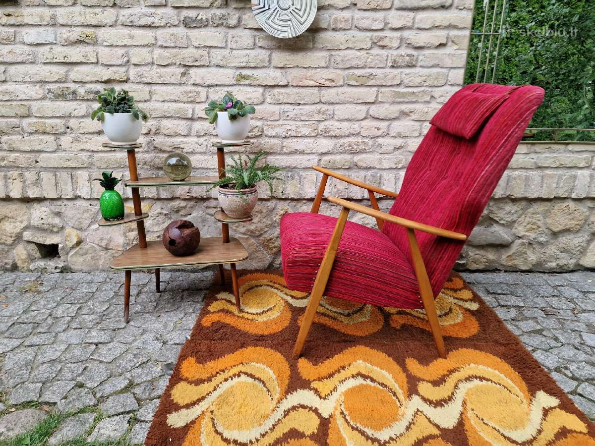 Vintažinis mid century skandinaviškas fotelis - nuotraukos Nr. 24
