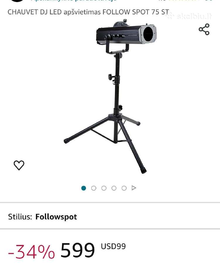 LED Followspot 75st nešiojamas LED apšvietimas - nuotraukos Nr. 5