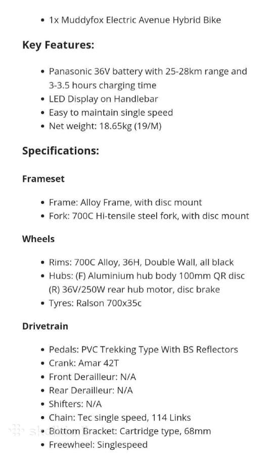 Naujas Muddy fox electric avenue hibrid bike - nuotraukos Nr. 4