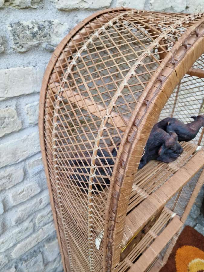Vintažinė mid century pinta ratango etažerė - nuotraukos Nr. 7