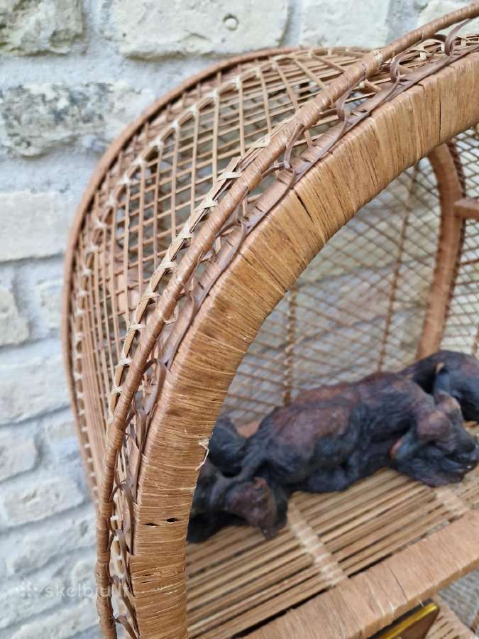 Vintažinė mid century pinta ratango etažerė - nuotraukos Nr. 8