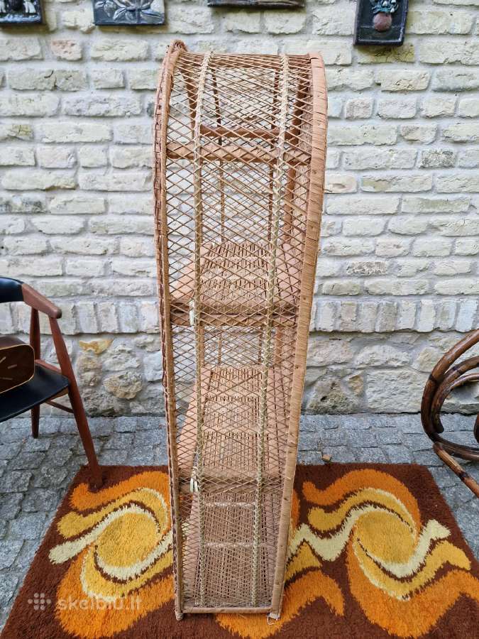 Vintažinė mid century pinta ratango etažerė - nuotraukos Nr. 24