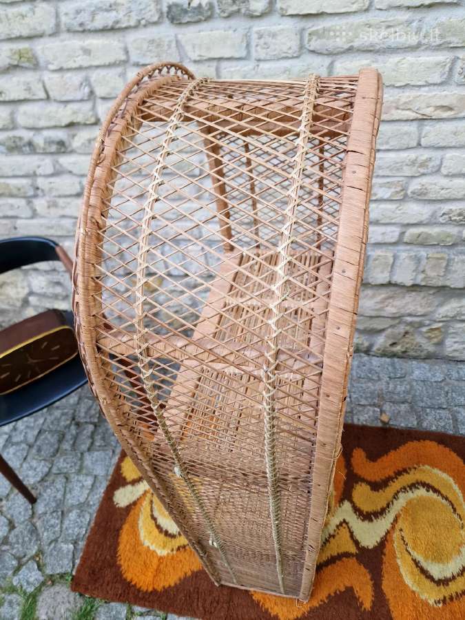 Vintažinė mid century pinta ratango etažerė - nuotraukos Nr. 25