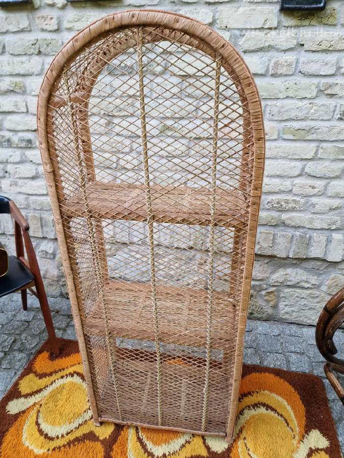 Vintažinė mid century pinta ratango etažerė - nuotraukos Nr. 26
