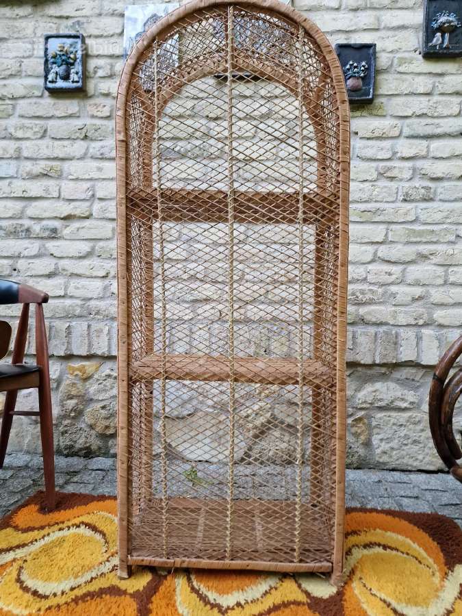 Vintažinė mid century pinta ratango etažerė - nuotraukos Nr. 27
