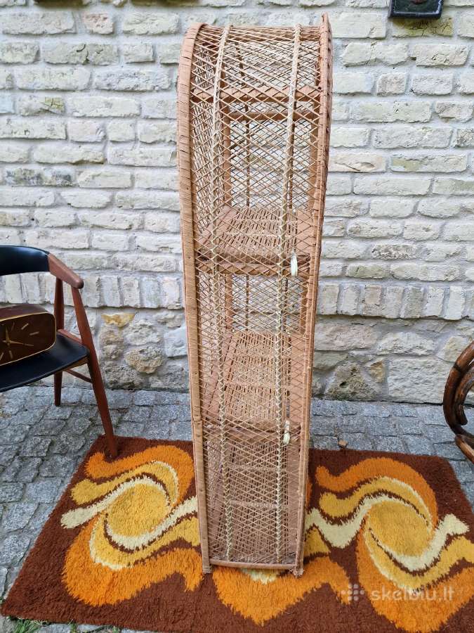 Vintažinė mid century pinta ratango etažerė - nuotraukos Nr. 28