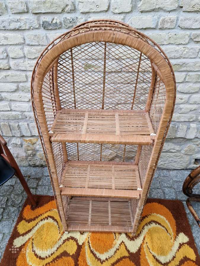 Vintažinė mid century pinta ratango etažerė - nuotraukos Nr. 30