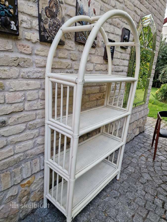 Vintažinė mid century ratango etažerė - nuotraukos Nr. 2