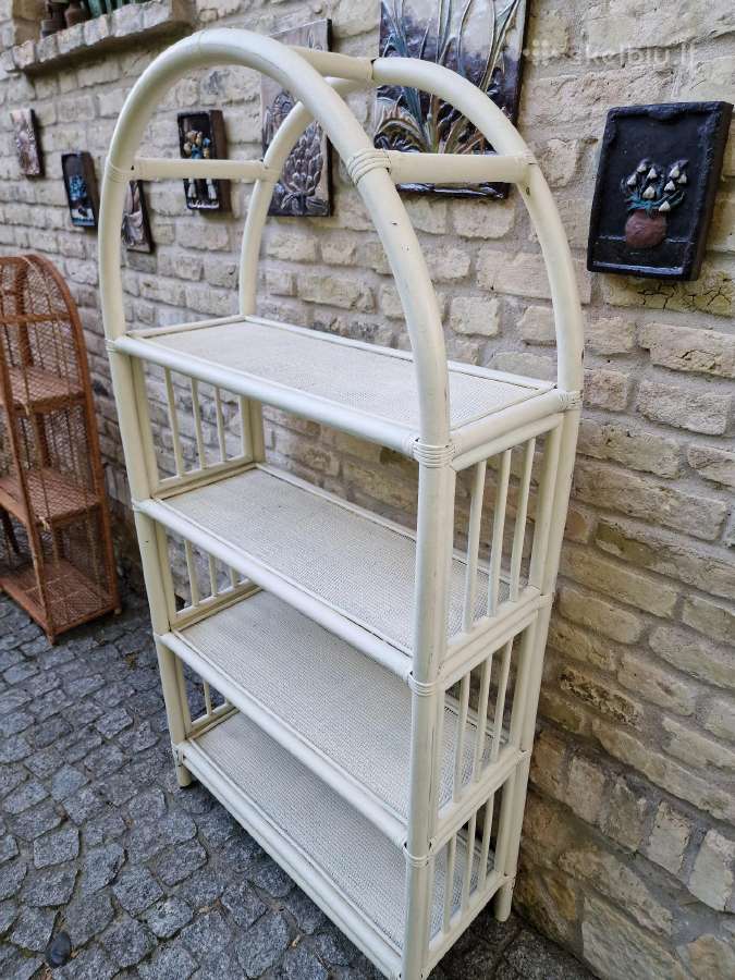 Vintažinė mid century ratango etažerė