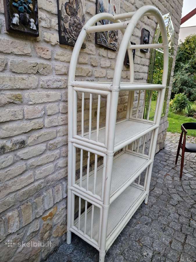 Vintažinė mid century ratango etažerė - nuotraukos Nr. 12