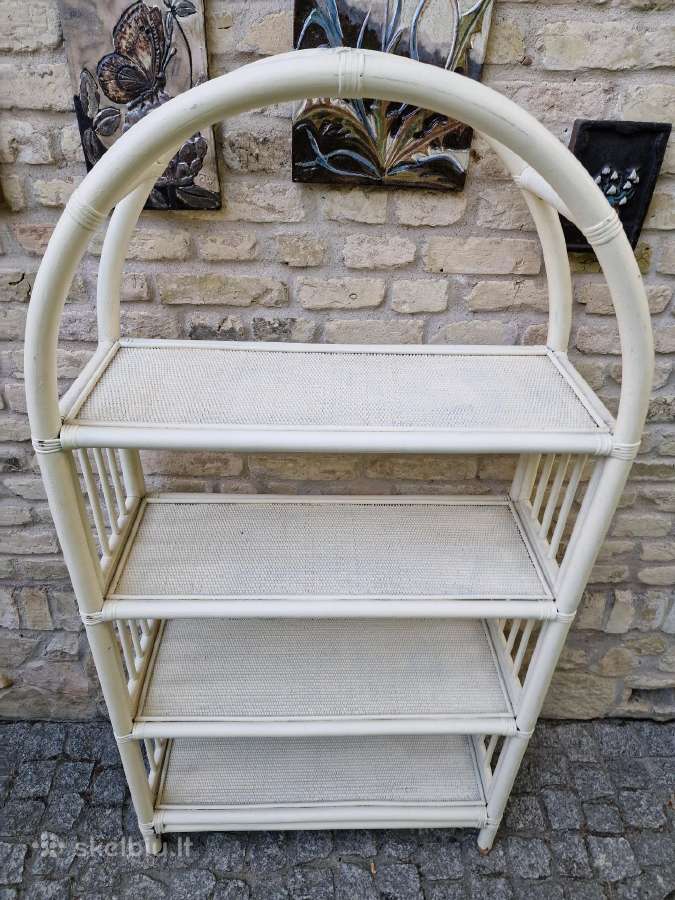 Vintažinė mid century ratango etažerė - nuotraukos Nr. 15