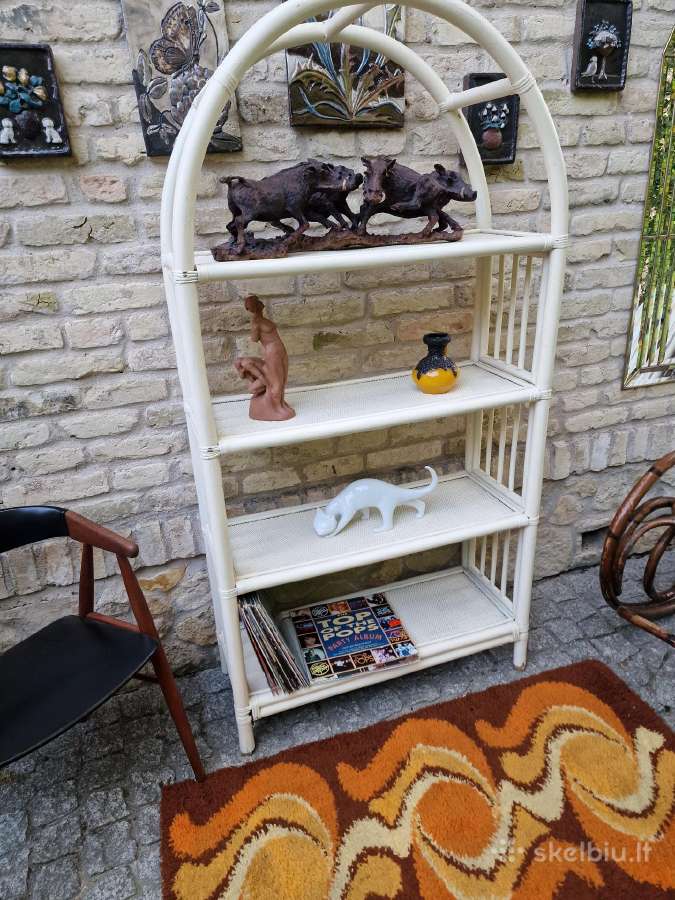 Vintažinė mid century ratango etažerė - nuotraukos Nr. 16