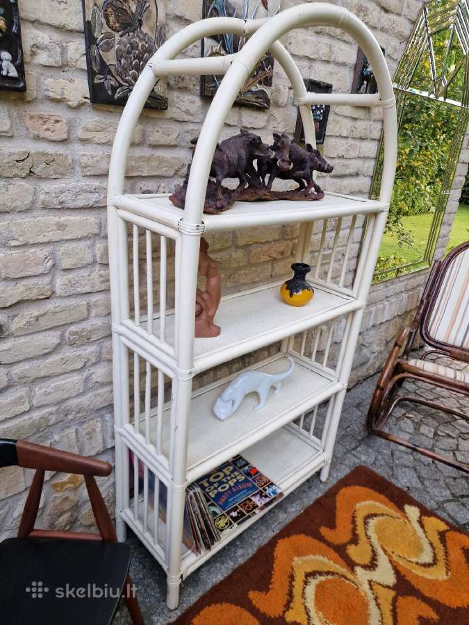 Vintažinė mid century ratango etažerė - nuotraukos Nr. 21