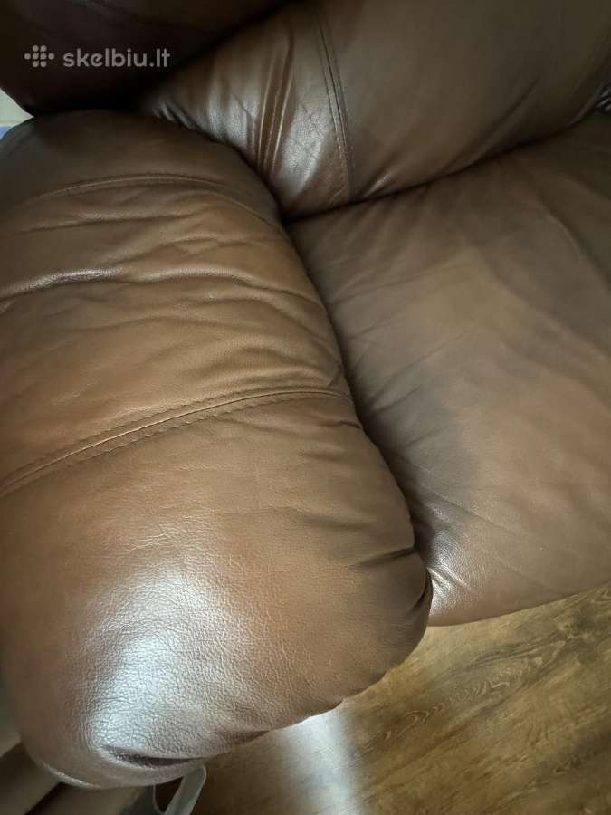 Juodojo Alksnio odine sofa su pufu - nuotraukos Nr. 5
