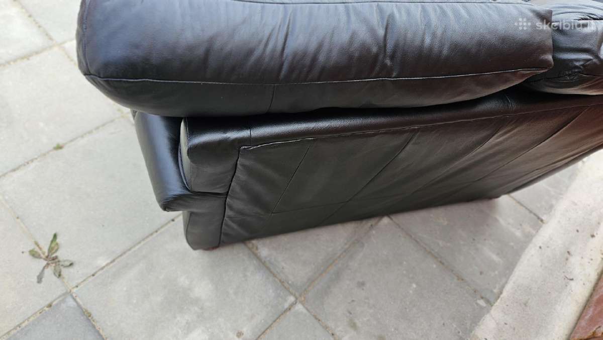 Sofa 2-vietė, natūralios odos - nuotraukos Nr. 6