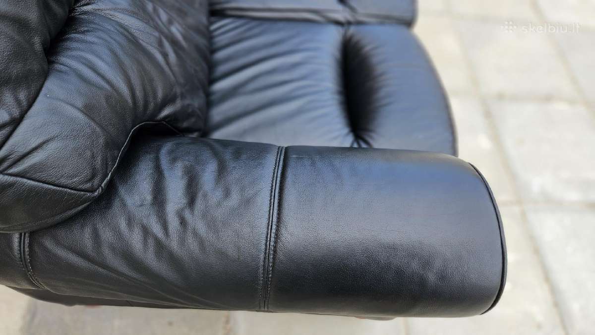 Sofa 2-vietė, natūralios odos - nuotraukos Nr. 4