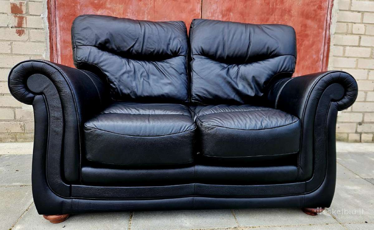 Sofa 2-vietė, natūralios odos