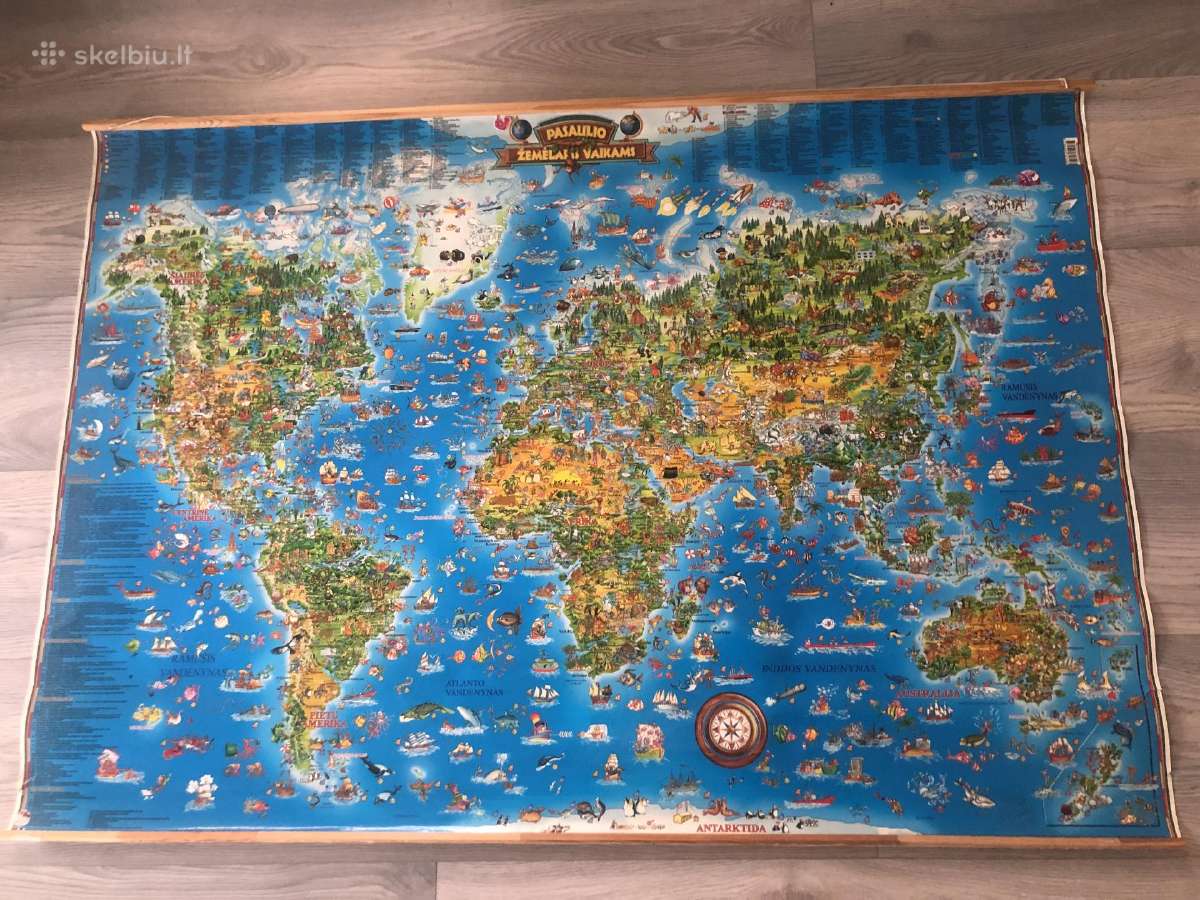 Žemėlapis-plakatas vaikams 137-96 cm