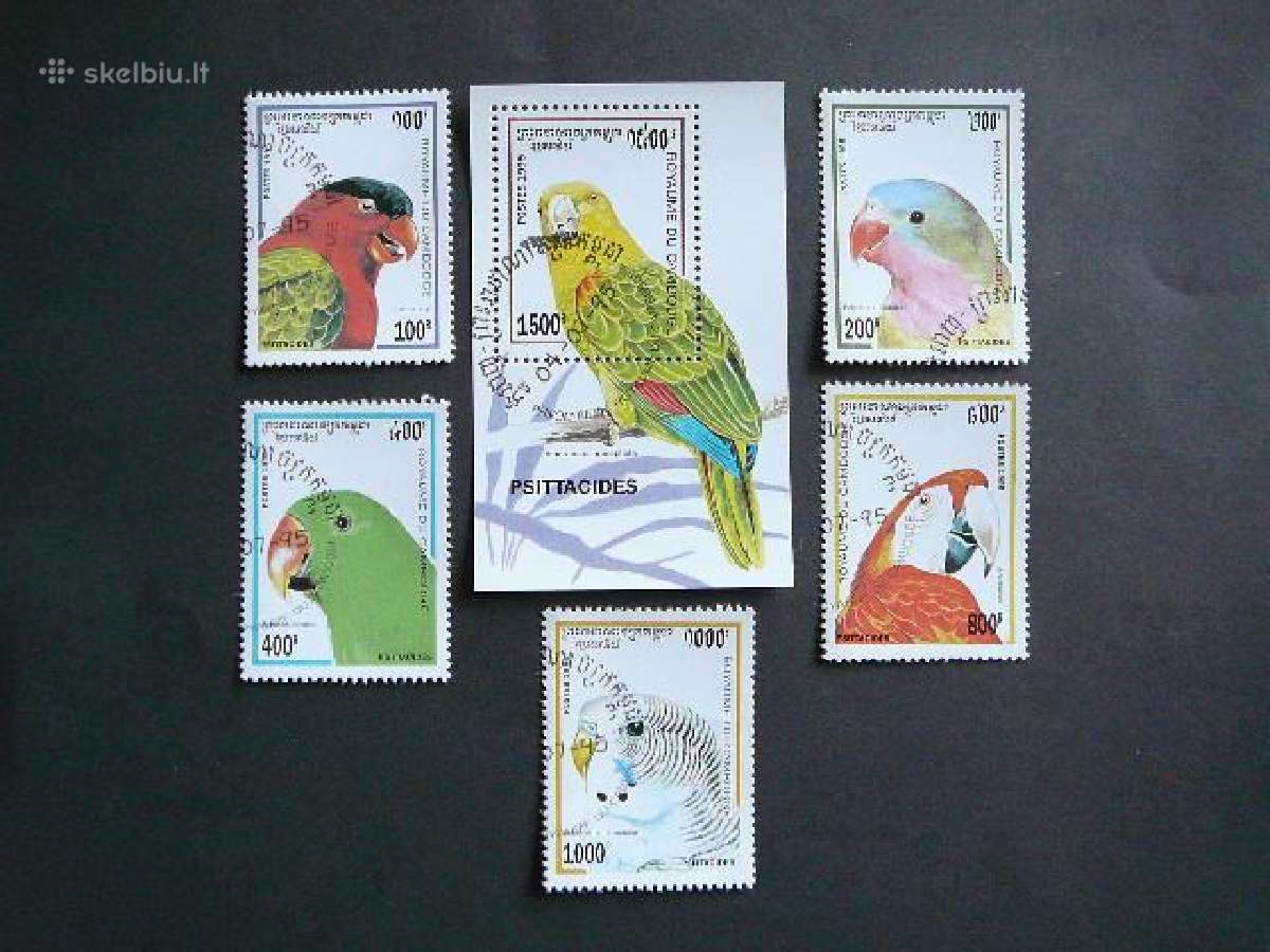 Papugos Pauksciai Kambodza 1995 antsp. kmb888