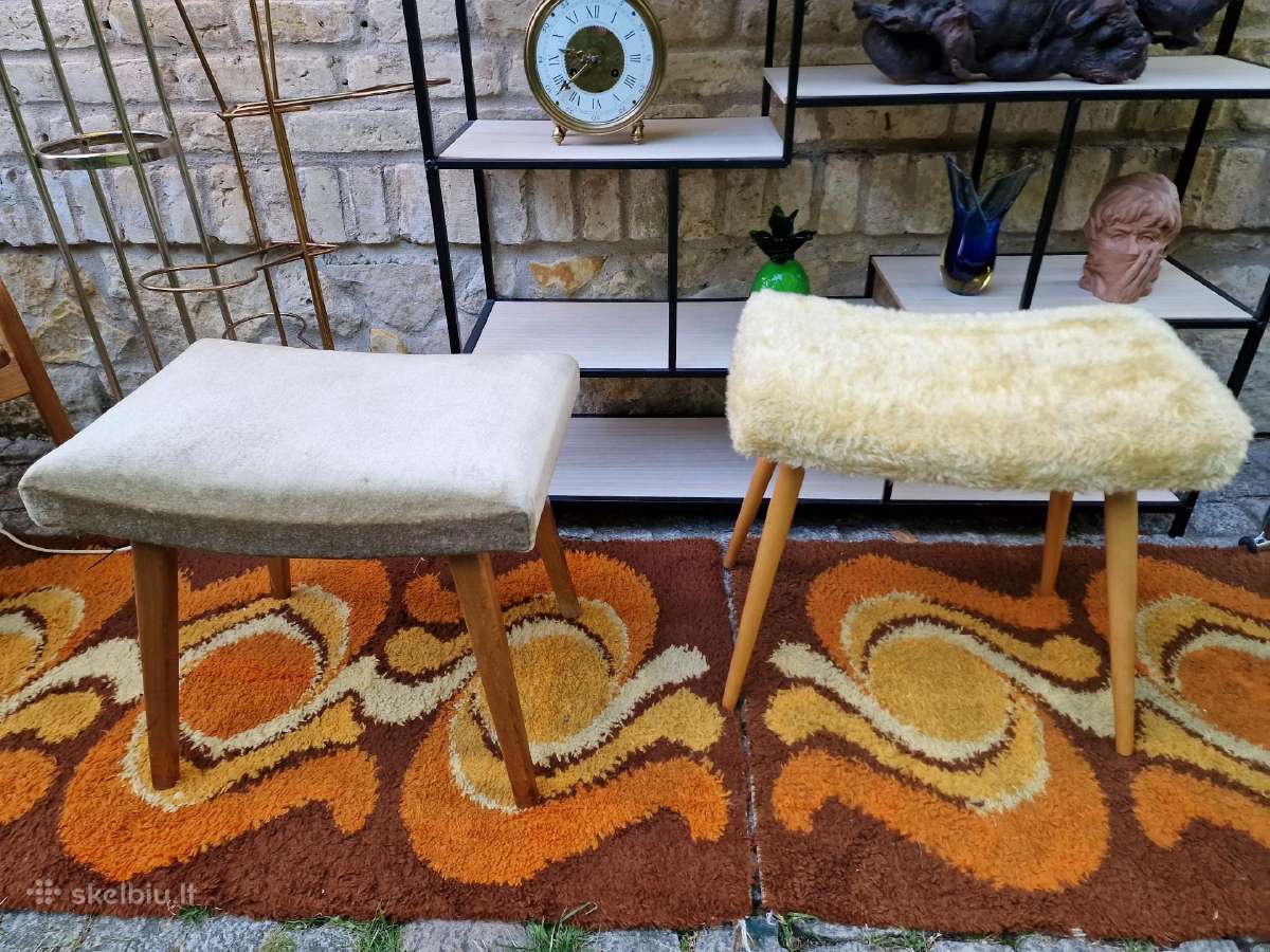 Vintažiniai mid century pufai - nuotraukos Nr. 3