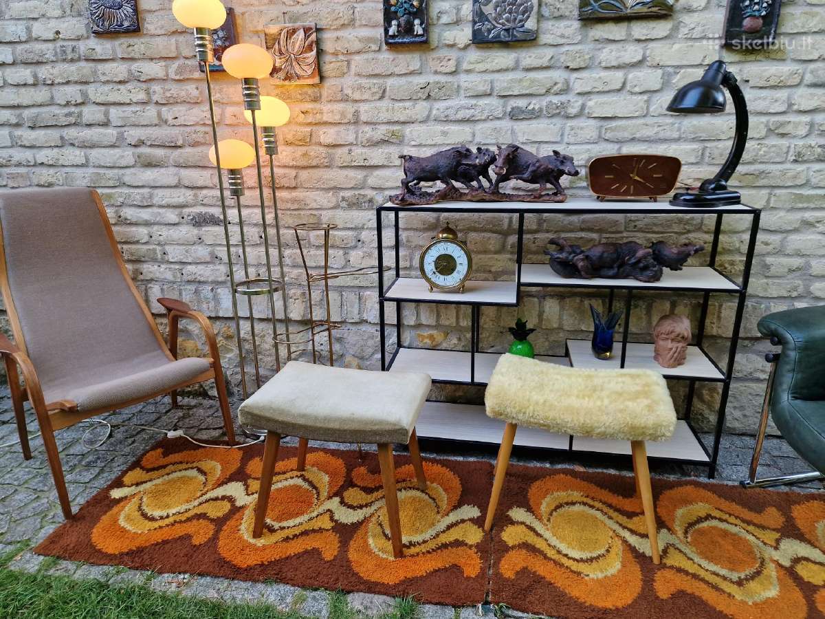 Vintažiniai mid century pufai - nuotraukos Nr. 5