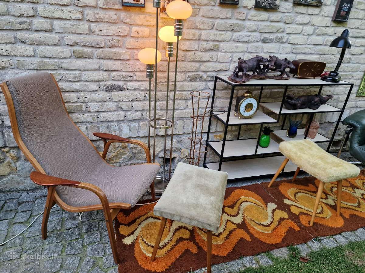 Vintažiniai mid century pufai - nuotraukos Nr. 16