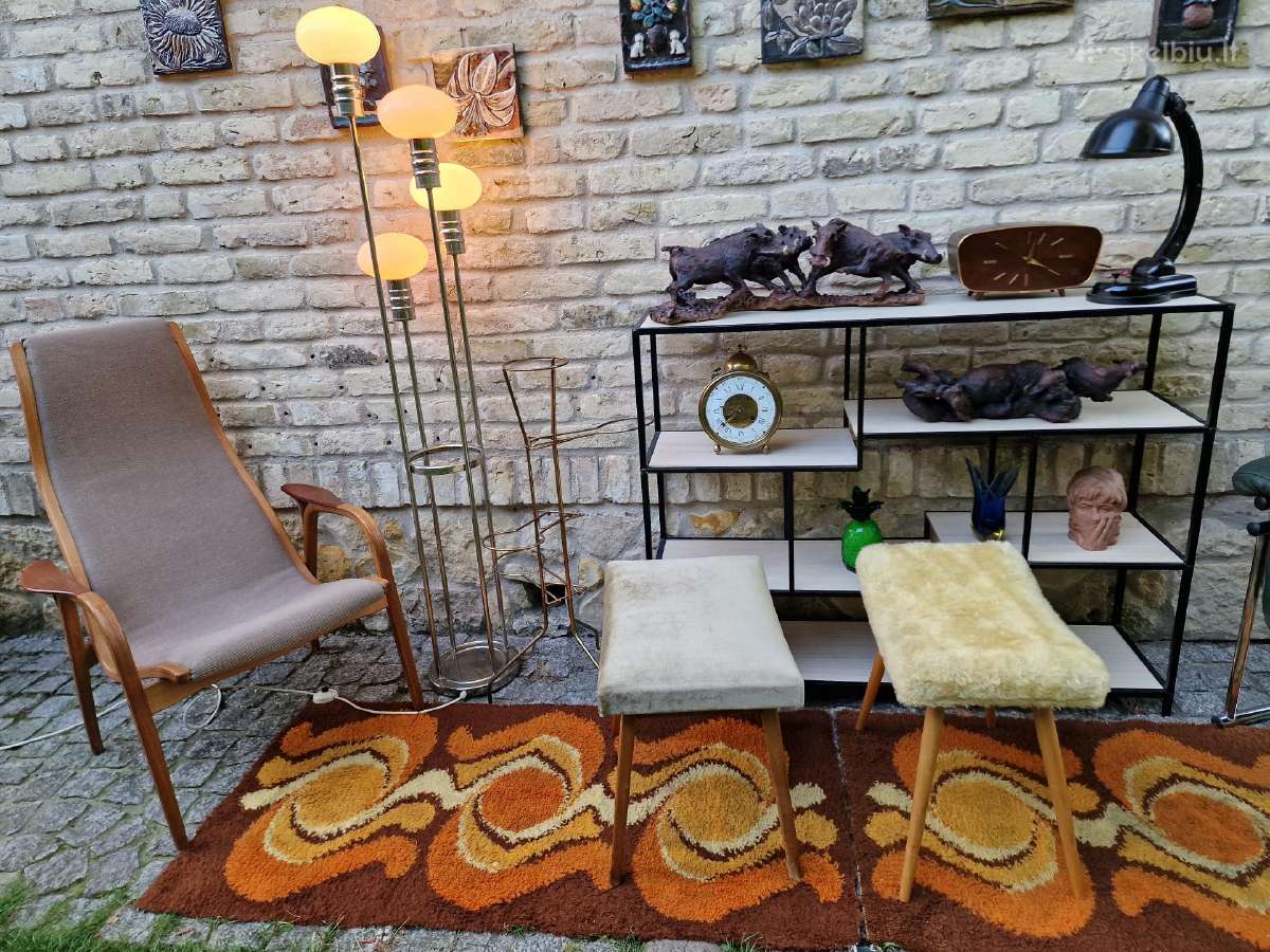 Vintažiniai mid century pufai - nuotraukos Nr. 19