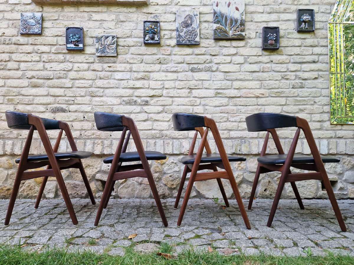 Vintažinės mid century tikmedžio kėdės