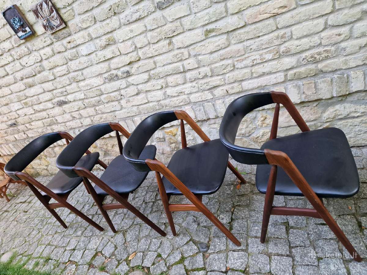 Vintažinės mid century tikmedžio kėdės - nuotraukos Nr. 3