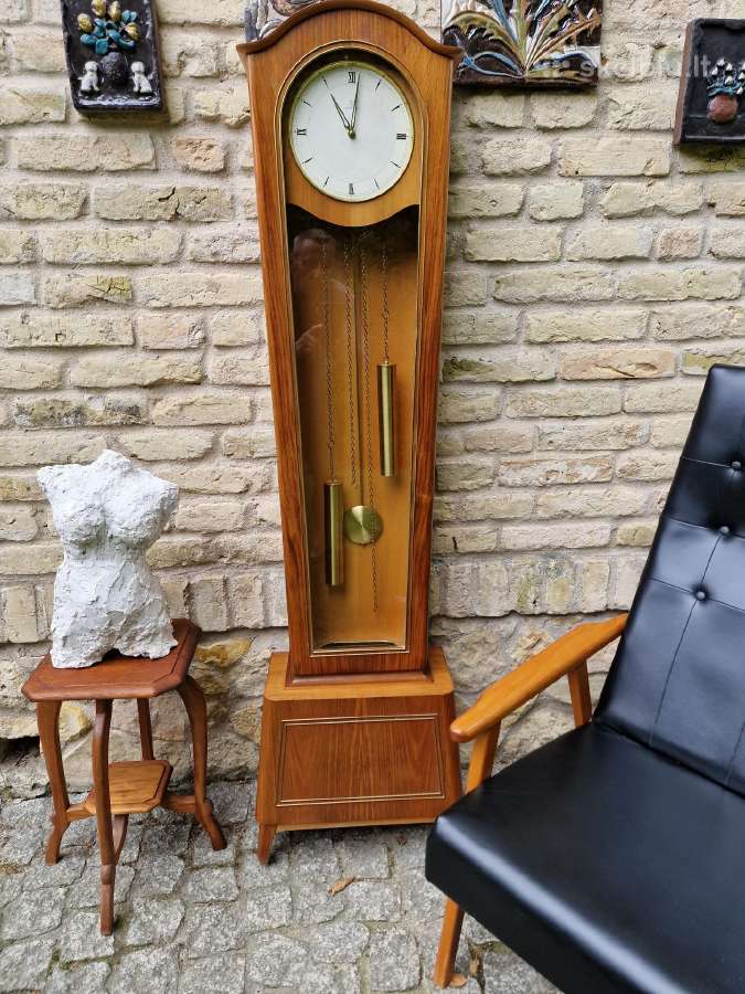 Vintažinis mid century tikmedžio laikrodis