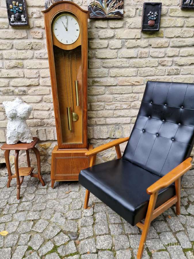 Vintažinis mid century tikmedžio laikrodis - nuotraukos Nr. 3