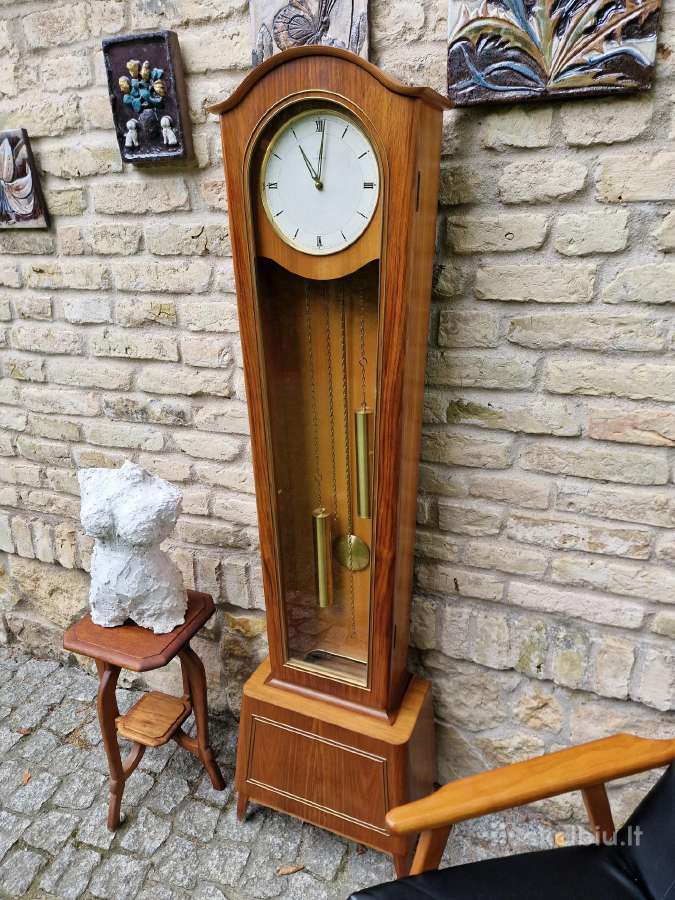 Vintažinis mid century tikmedžio laikrodis - nuotraukos Nr. 25