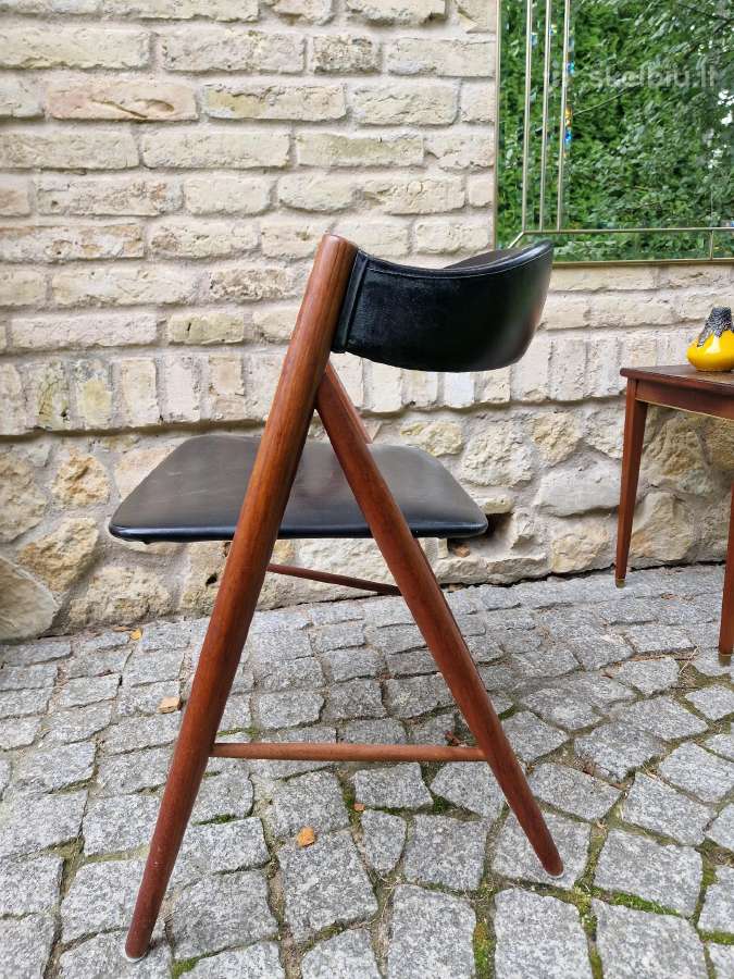Vintažinė mid century tikmedžio kėdė - nuotraukos Nr. 5