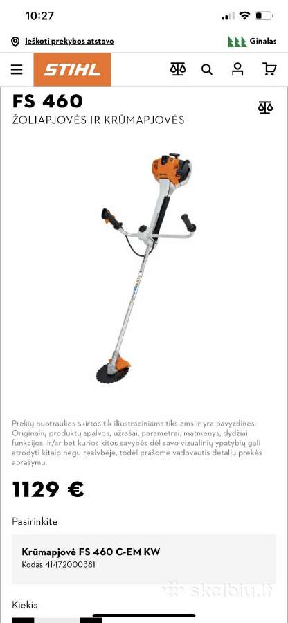 Krūmapjovės Stihl Fs460c. 2,2kw. 2024/2025m. - nuotraukos Nr. 16