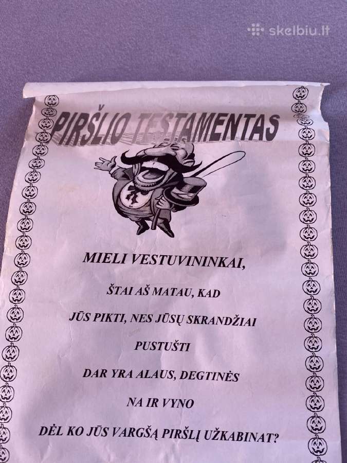 Parduodmas piršlio testamentas