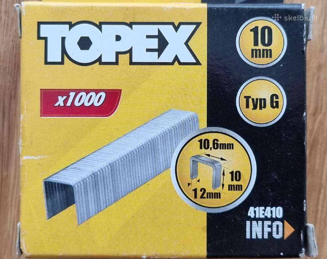 Topex kabės 10 mm G type (naujos dvi pakuotės)