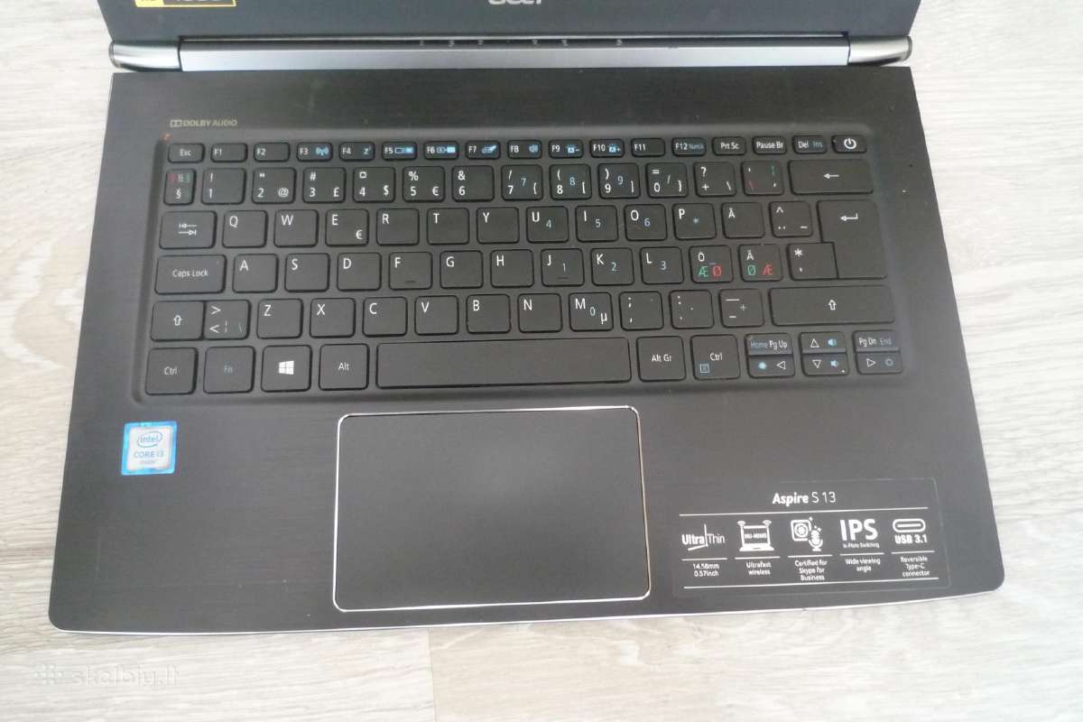 Acer Aspire S13 N16c4 i3-6100u/ 256gb/ 4gb/ HD 520 - nuotraukos Nr. 2