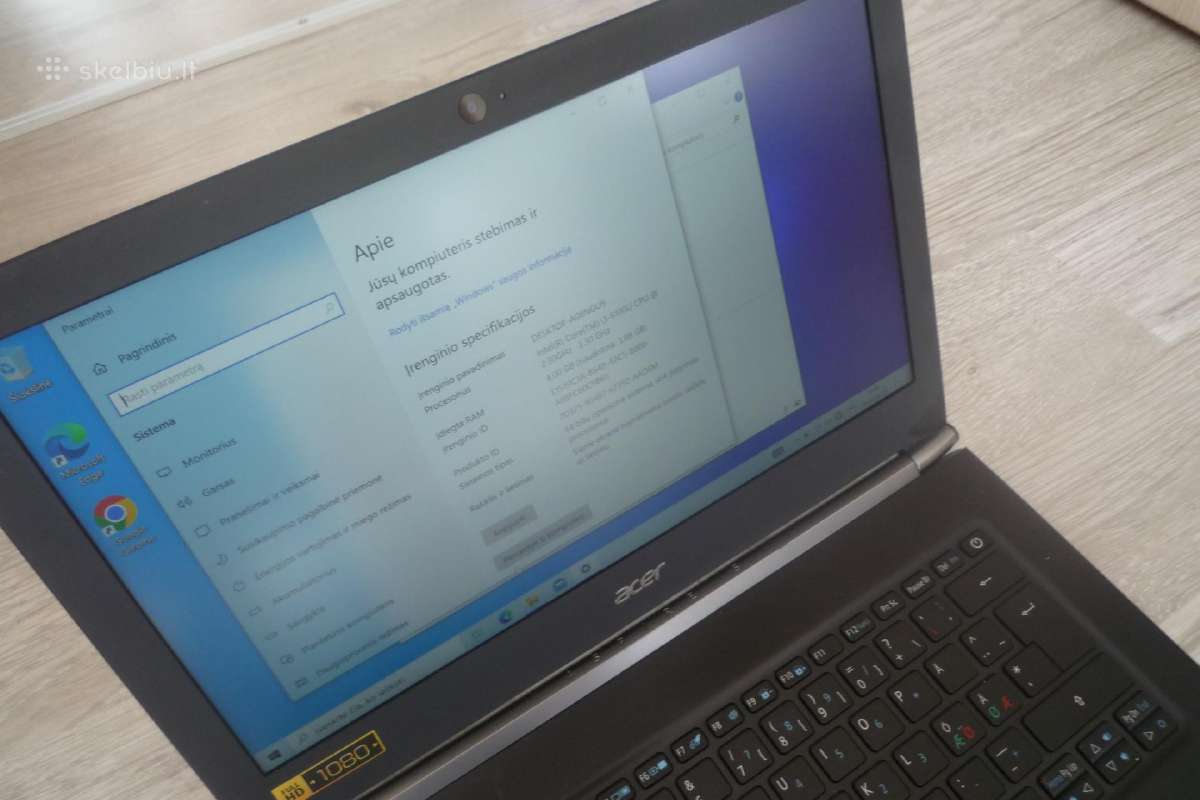 Acer Aspire S13 N16c4 i3-6100u/ 256gb/ 4gb/ HD 520 - nuotraukos Nr. 8