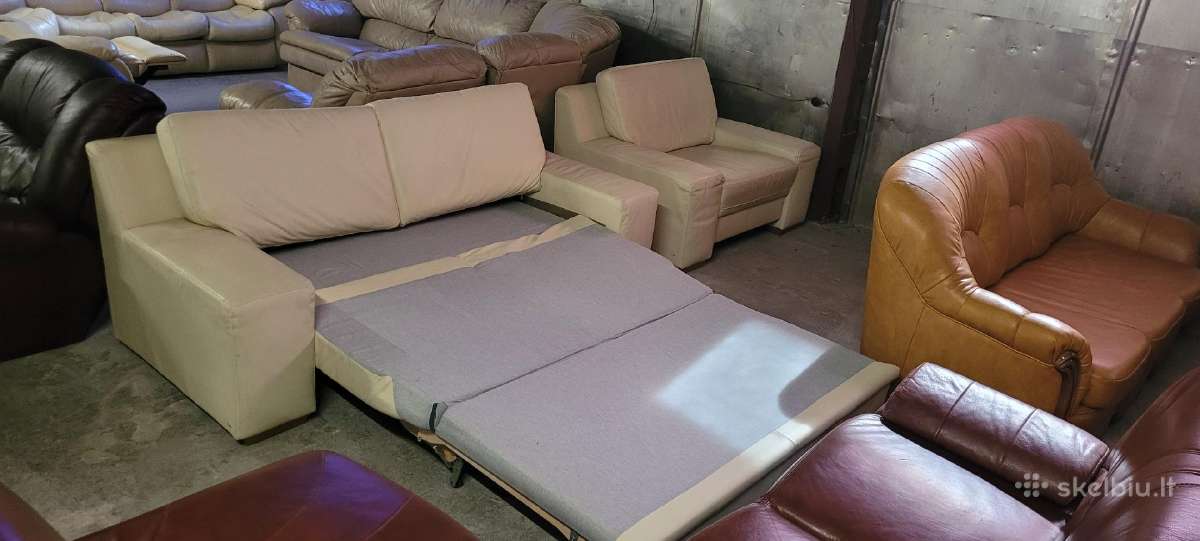 Išpardavimas ! Odine Sofa Lova + Fotelis - nuotraukos Nr. 2