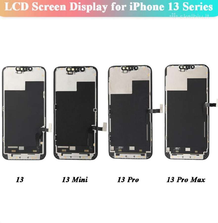 iPhone 13 mini, 13, 13 Pro, 13 Pro Max ekranai